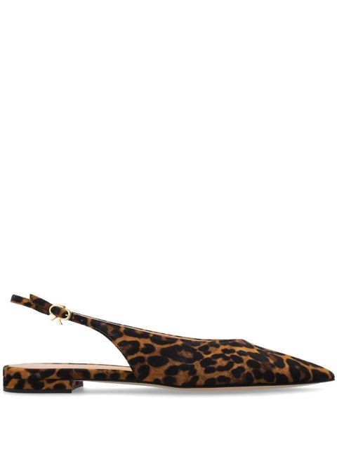 Gianvito Rossi leopard-print pointed sandals - Brown - zdjęcie produktu nr 1