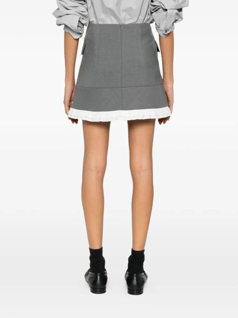 Maje flap-pocket A-line mini skirt - Grey