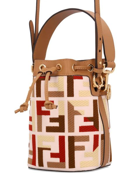 FENDI mini Mon Tresor FF-motif bucket bag - Neutrals