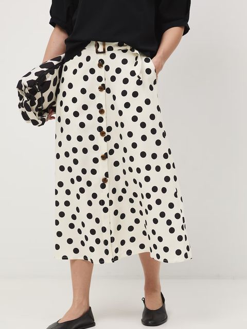 Medicine spódnica trapezowa z dodatkiem lnu - zdjęcie produktu nr 1