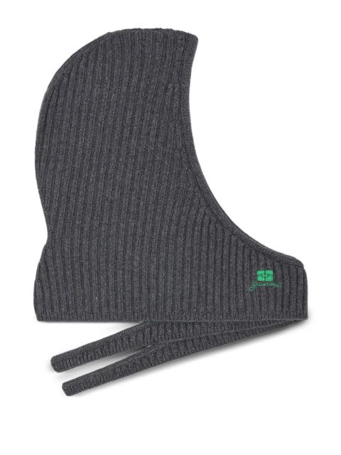 GANNI ribbed-knit balaclava - Grey - zdjęcie produktu nr 1
