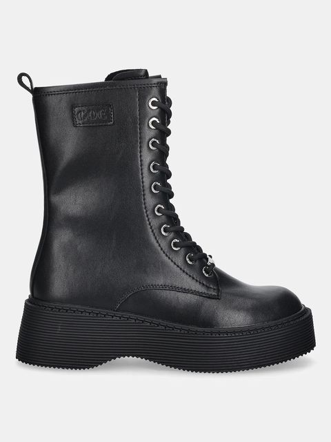 GOE botki skórzane damskie kolor czarny na platformie SS2N4130 BLACK - zdjęcie produktu nr 2