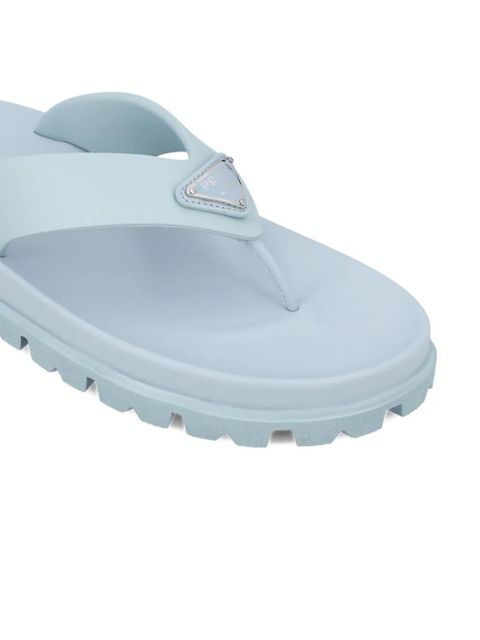 Prada logo-plaque sandals - Blue