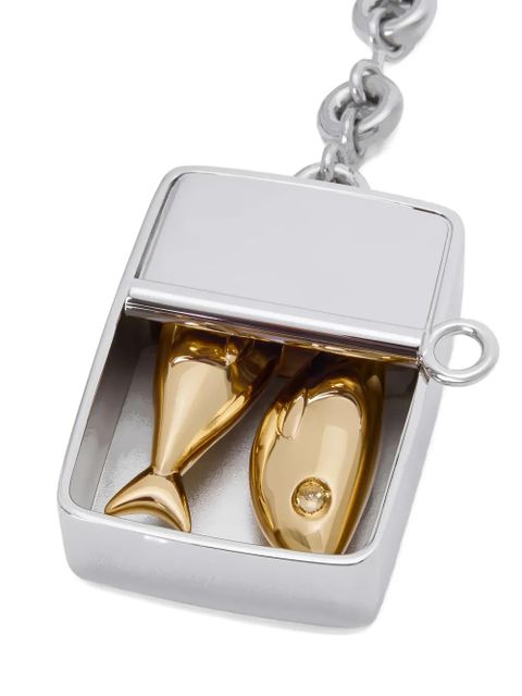 LOEWE fish-pendant charm - Silver