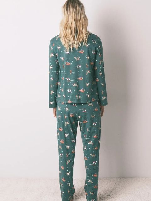 women'secret komplet piżamowy bawełniany damska kolor zielony bawełniana 3592475 - zdjęcie produktu nr 2