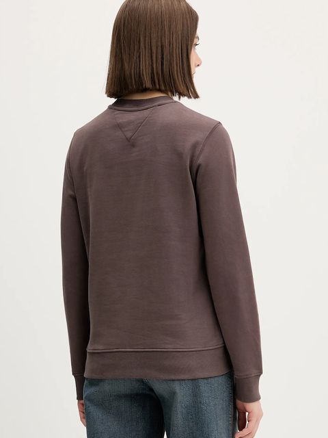 Tommy Jeans bluza bawełniana damska kolor brązowy z nadrukiem DW0DW21922