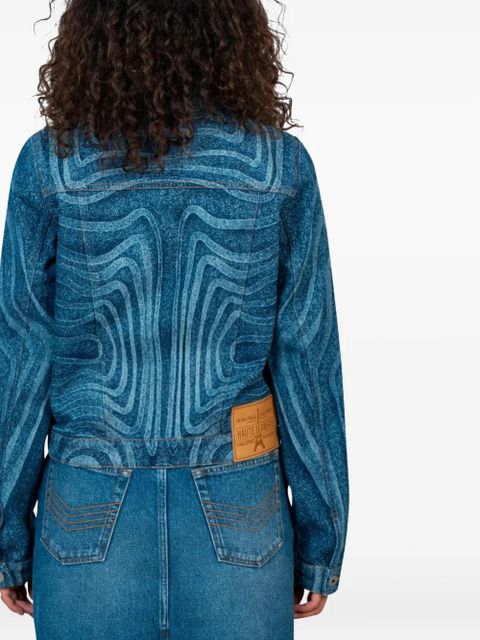 Jean Paul Gaultier swirl-pattern denim jacket - Blue - zdjęcie produktu nr 2