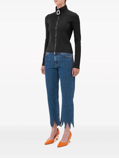 JW Anderson zip-up fine-knit cardigan - Black