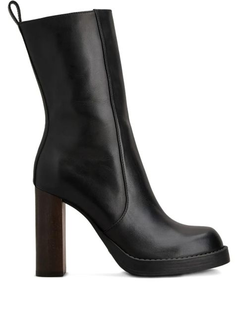Tod's leather zip-fastening block-heel boots - Black - zdjęcie produktu nr 1