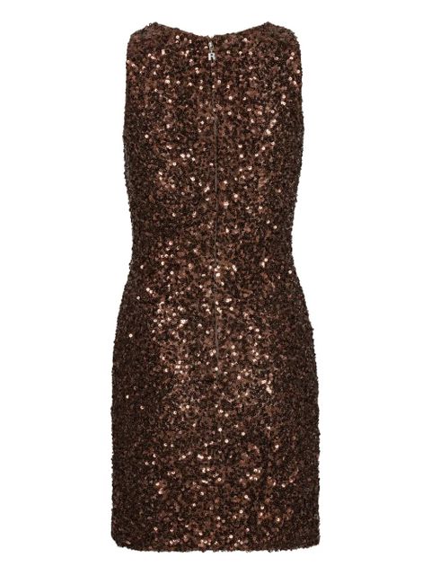 ROTATE BIRGER CHRISTENSEN sequin-embellished sleeveless mini dress - Brown
