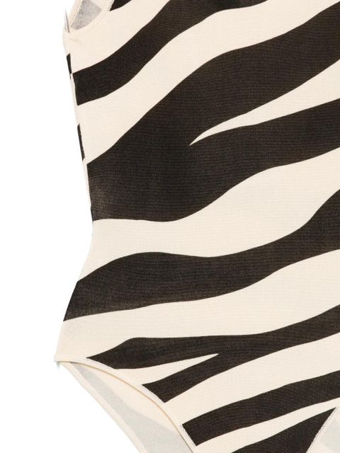 SANDRO zebra-print bodysuit - Neutrals