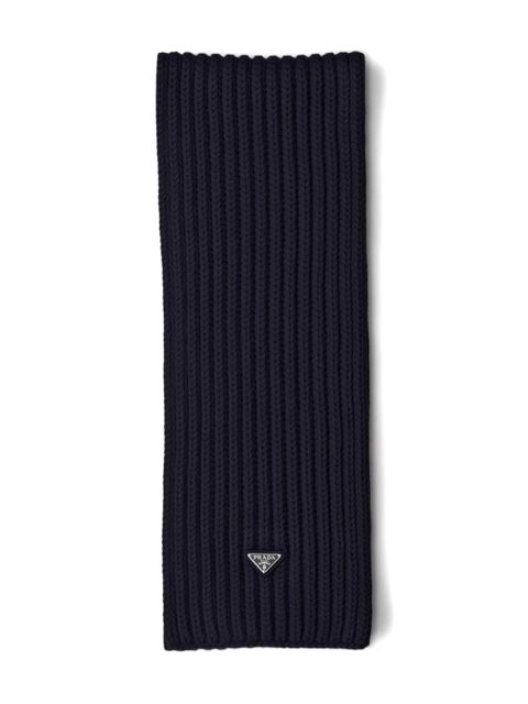 Prada enamelled triangle rib knit scarf - Blue - zdjęcie produktu nr 1