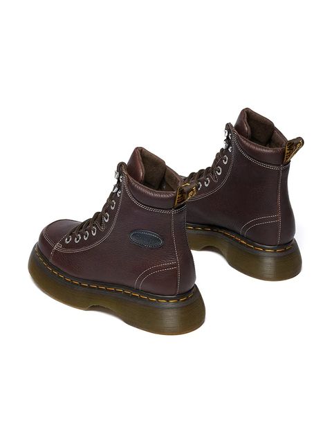 Dr. Martens botki skórzane Buzz 8i damskie kolor brązowy na platformie DM42033200 - zdjęcie produktu nr 2