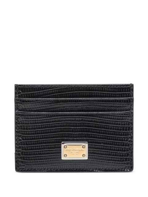 Dolce & Gabbana logo-plaque leather cardholder - Black - zdjęcie produktu nr 1
