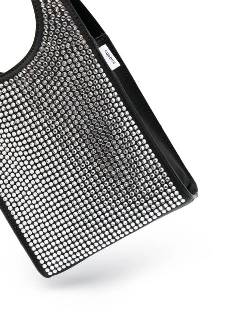 Coperni mini Swipe crystal-embellished tote bag - Black