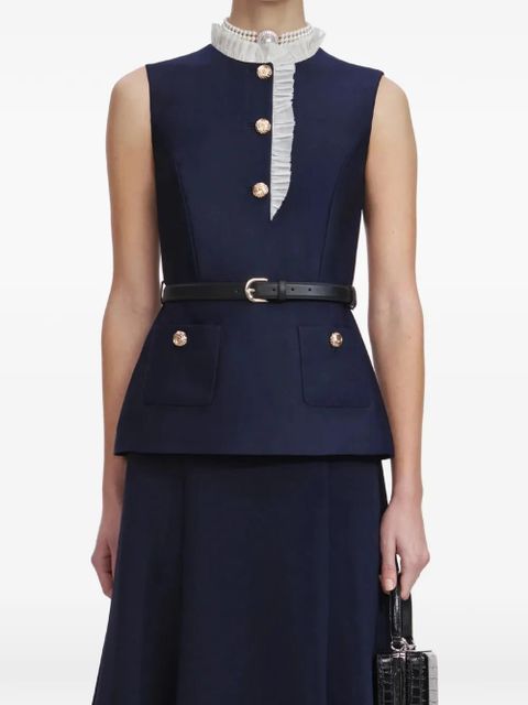 Self-Portrait ruffled button midi dress - Blue - zdjęcie produktu nr 1