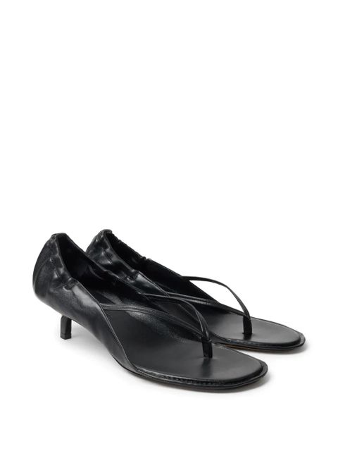 Jacquemus gathered leather sandals - Black - zdjęcie produktu nr 2
