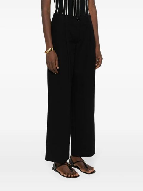TOTEME wide-leg twill trousers - Black