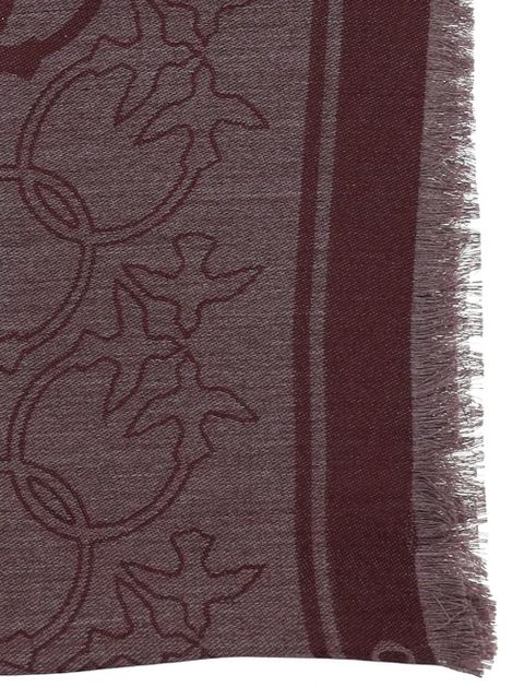 PINKO love-birds fringed scarf - Purple