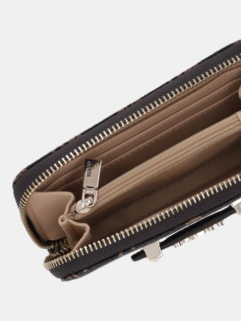 Guess portfel SILIA damski kolor brązowy SWGP98 90140