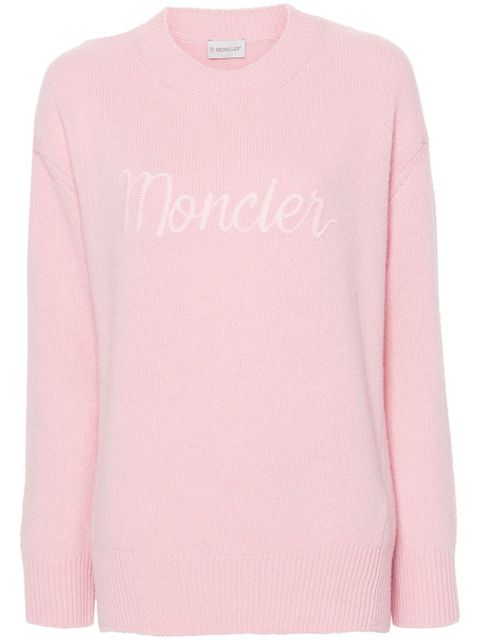 Moncler logo-embroidered jumper - Pink - zdjęcie produktu nr 1