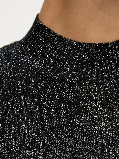 Sisley sweter z dodatkiem wełny damski kolor czarny lekki z półgolfem 1WH2M2025