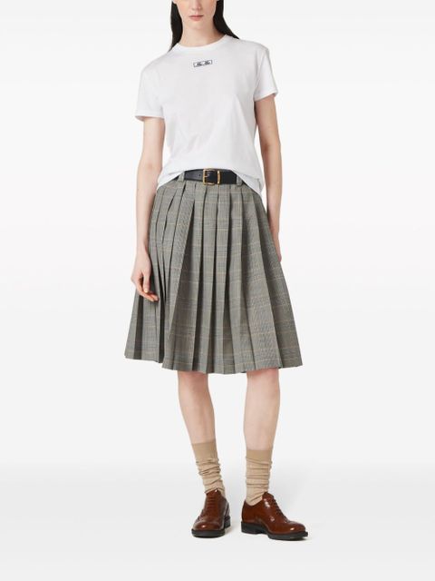 Miu Miu logo-embroidered cotton T-shirt - White - zdjęcie produktu nr 2