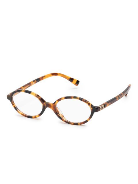 Miu Miu Eyewear tortoiseshell oval-frame glasses - Brown