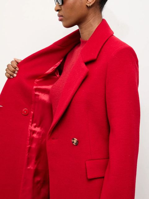 Answear.LAB płaszcz wełniany kolor czerwony