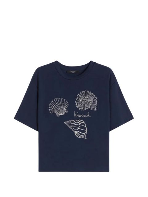 Weekend Max Mara shell-print cotton T-shirt - Blue - zdjęcie produktu nr 1