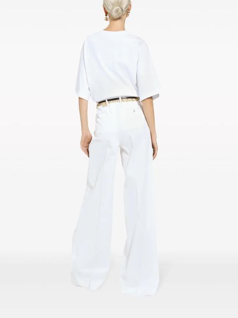Dolce & Gabbana high-waisted cotton-blend pallazo pants - White