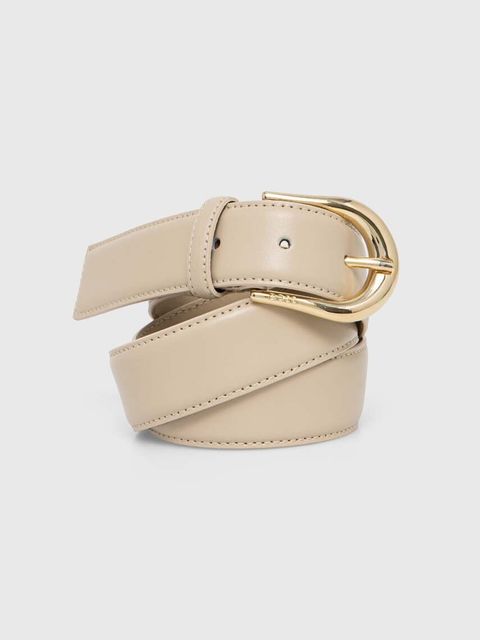 BOSS pasek skórzany damski kolor beżowy 50516448