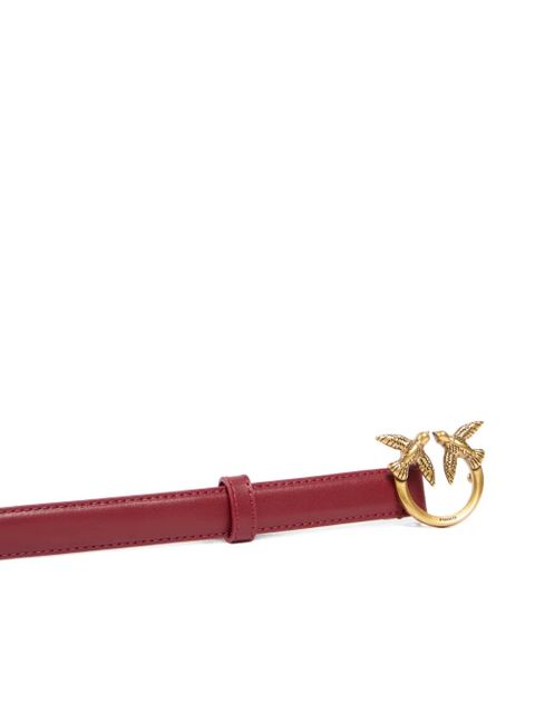 PINKO Love Birds thin leather belt - Red