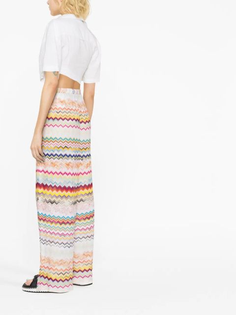 Missoni zigzag wide-leg trousers - Blue - zdjęcie produktu nr 2