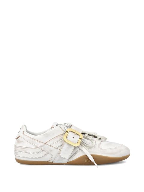 Miu Miu Gymnasium leather sneakers - Neutrals - zdjęcie produktu nr 1