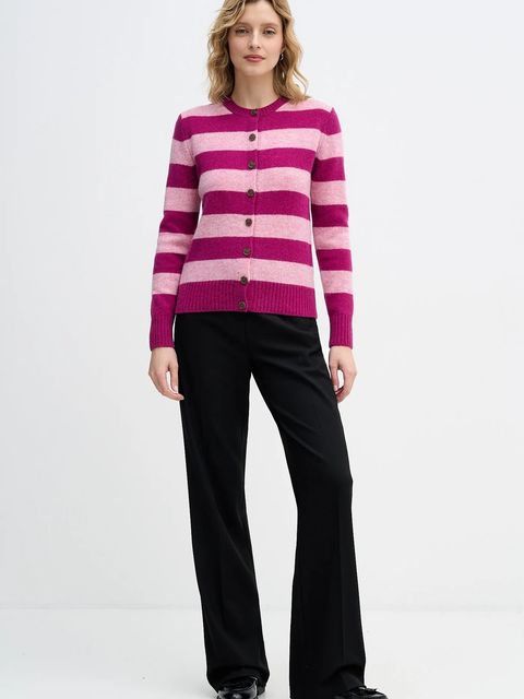 United Colors of Benetton kardigan wełniany kolor fioletowy lekki 103ME5014 - zdjęcie produktu nr 2