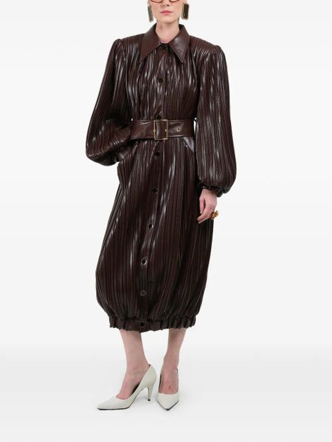 Rowen Rose pleated long bomber coat - Brown - zdjęcie produktu nr 1
