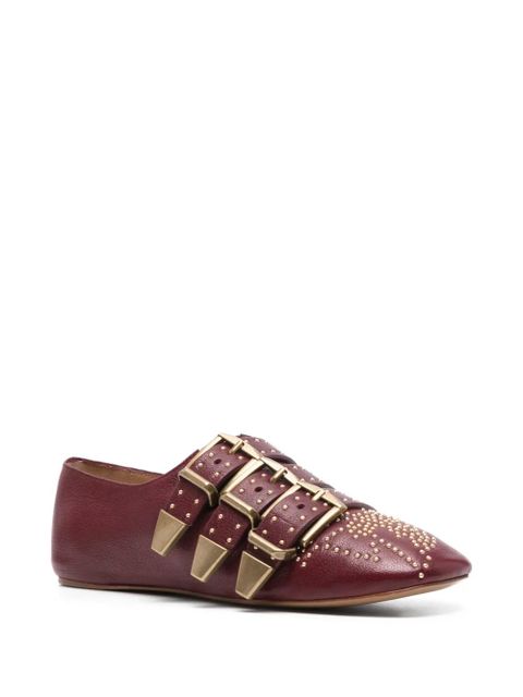 Chloé Susan square-toe buckle flat pumps - Red - zdjęcie produktu nr 2