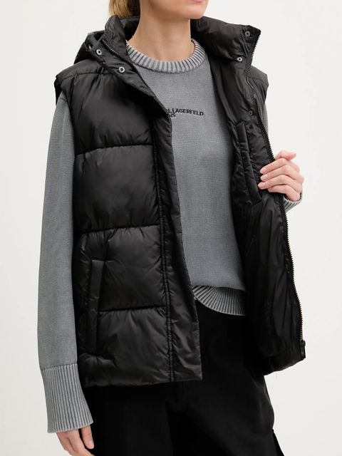 Karl Lagerfeld Jeans bezrękawnik damski kolor czarny zimowy A3W15025