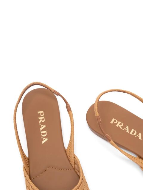 Prada triangle-logo ballet flats - Neutrals