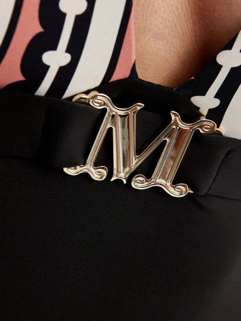 Max Mara Crystal monogram-print swimsuit - Black