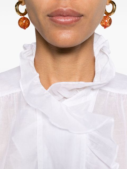 MARANT ÉTOILE Pamiala ruffle-trim blouse - White