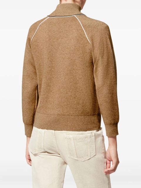 MARANT ÉTOILE Lanya zip logo cardigan - Brown