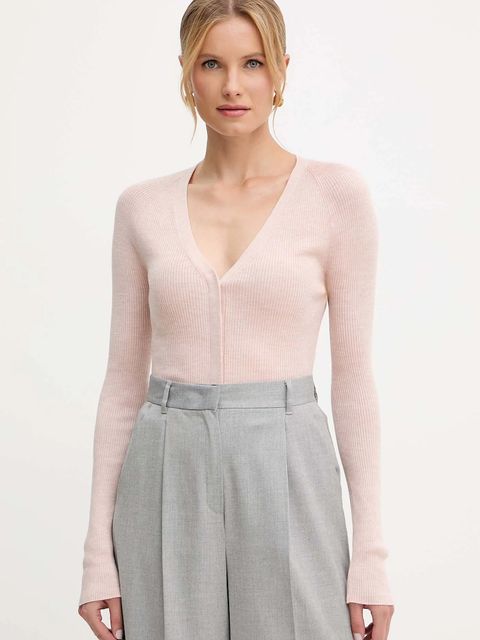 BOSS kardigan wełniany damski kolor pomarańczowy lekki 50544904 - zdjęcie produktu nr 1