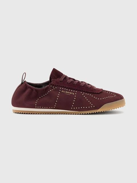 AllSaints sneakersy skórzane Kenny Stud Runner damskie kolor czerwony W056FD - zdjęcie produktu nr 1
