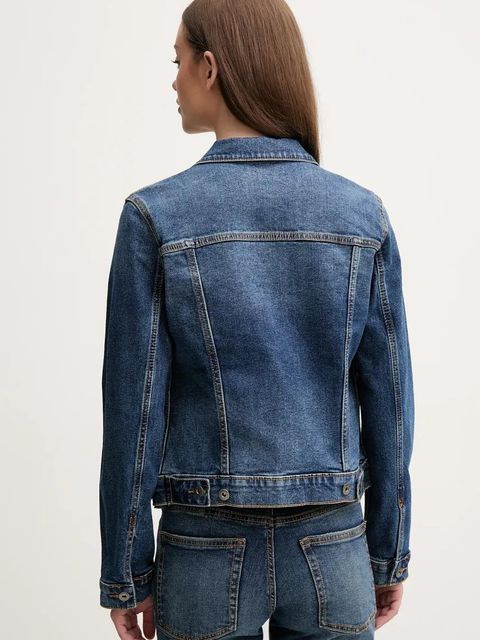 United Colors of Benetton kurtka jeansowa damska kolor niebieski przejściowa
