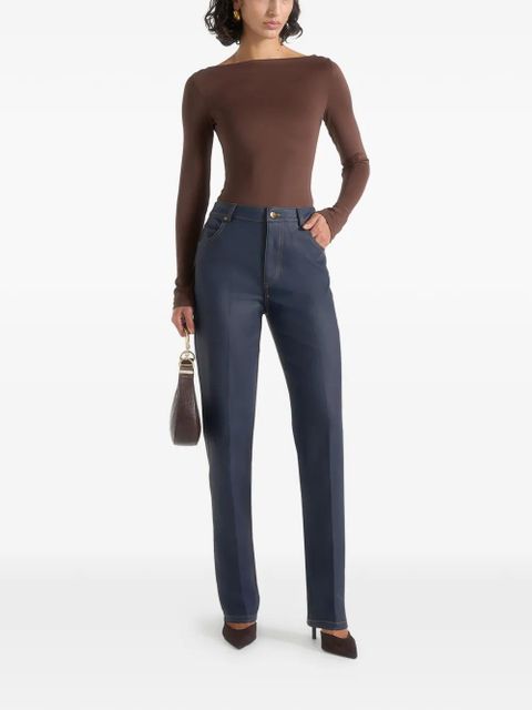 Manière De Voir Jana wax-effect boyfriend jeans - Blue - zdjęcie produktu nr 2