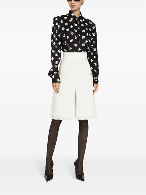 Dolce & Gabbana high-waist tweed skirt - White