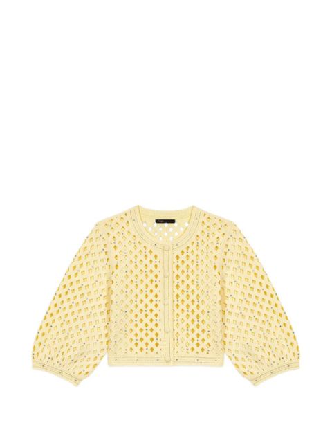 Maje openwork embellished cardigan - Yellow - zdjęcie produktu nr 1