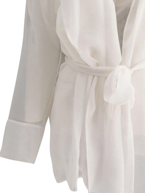 Max Mara hooded silk jacket - White